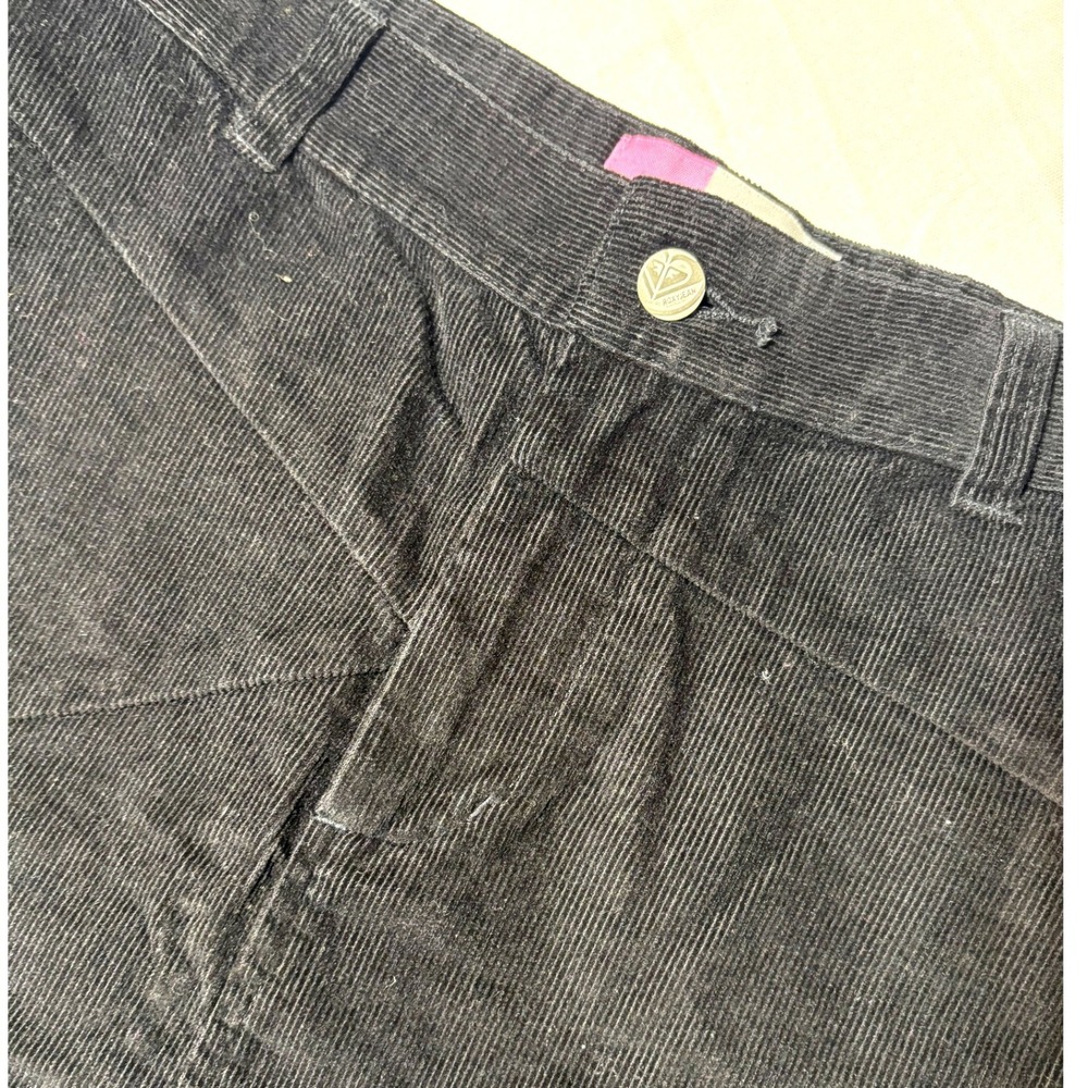Roxy Quiksilver Black Corduroy Pencil Skirt Geometric Paneled Vintage Size 3